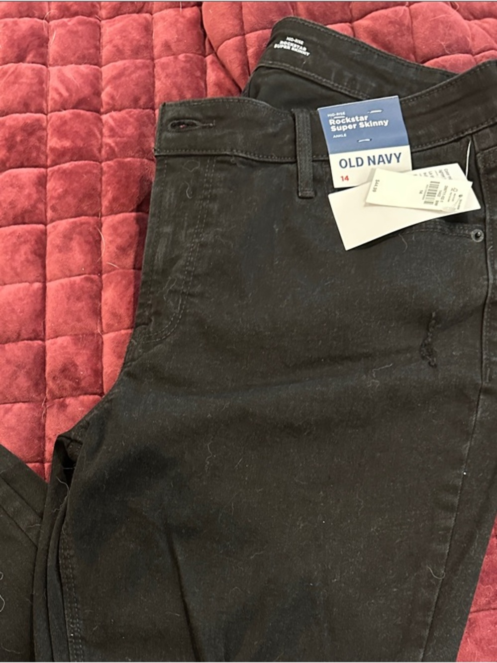 Old Navy Black Skinny Jeans with Knee Distress